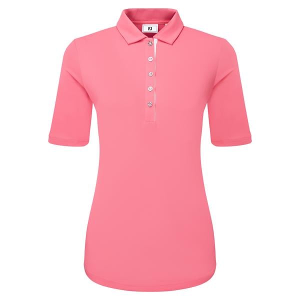 FootJoy Ladies Half Sleeve Ruched Lisle Polo Shirt