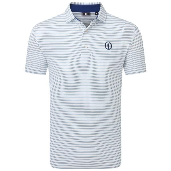 Limited Edition - FootJoy Mens Open Stripe Lisle Polo Shirt - The 153rd Open Collection
