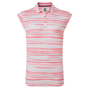 FootJoy Ladies Cap Sleeve Watercolour Print Lisle Polo Shirt