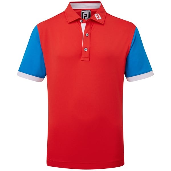 FootJoy Junior Colour Block Pique Polo Shirt