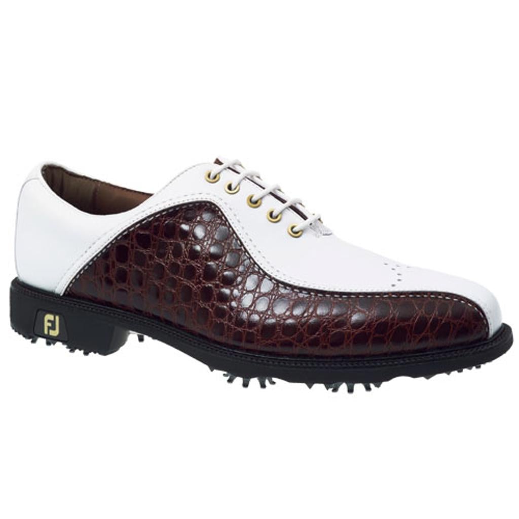 FootJoy FJ Icon Golf Shoes Mens - White/Chestnut/Mini Croc