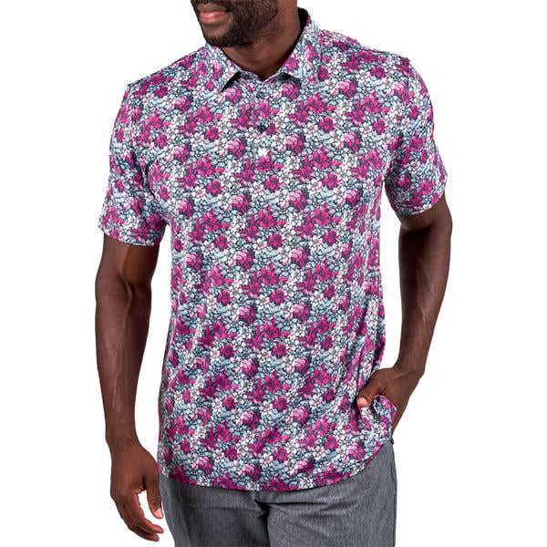 Black Clover Mens Flower Power Polo Shirt - Masters Collection
