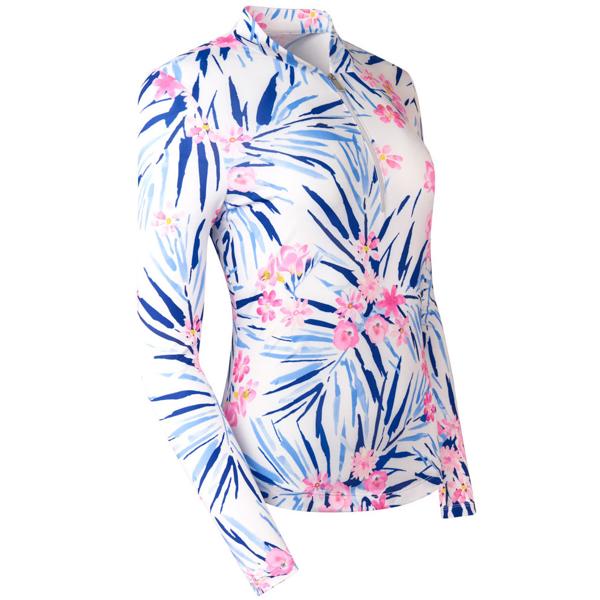 Tail Ladies Kalinda Oasis Palms Long Sleeve 1/4 Zip Pullover