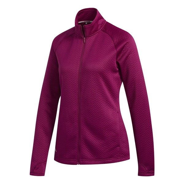 adidas Ladies Textured Full Zip Layer Top