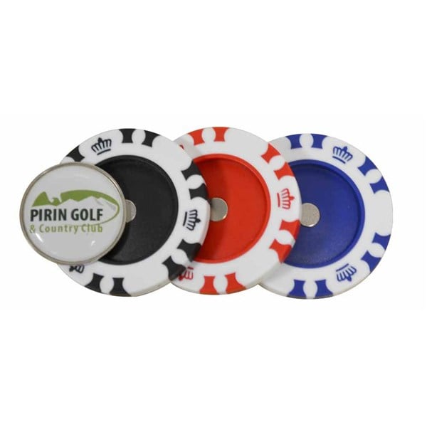 Poker Chip with Magnetic Ball Marker+ 3D Decal Logo - Personalised