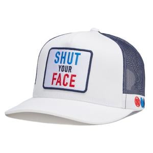 G/FORE Mens Shut Your Face Cotton Twill Trucker Cap