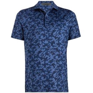 G/FORE Mens Mapped Icon Camo Tech Jersey Modern Spread Collar Polo Shirt