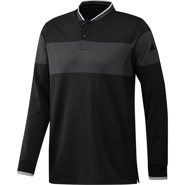 adidas Mens Long Sleeve Primeknit Polo Shirt