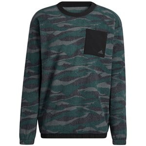 adidas Mens Texture Print Crewneck Sweatshirt