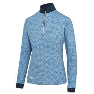 Island Green Ladies Top Layer 1/4 Zip Printed Pullover