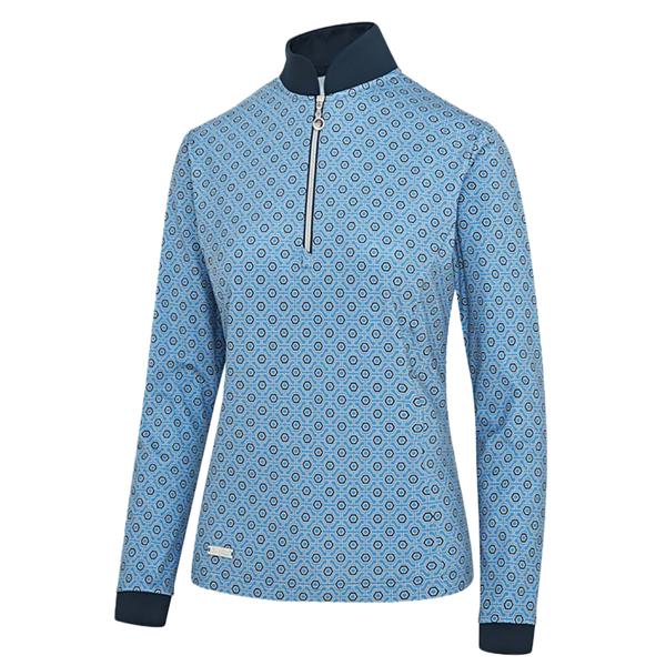 Island Green Ladies Top Layer 1/4 Zip Printed Pullover