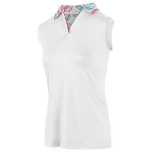 Island Green Ladies Printed Sleeveless Polo Shirt