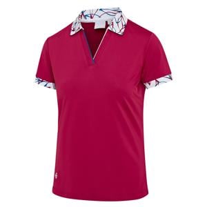 Island Green Ladies Summer Leaf Print Polo Shirt