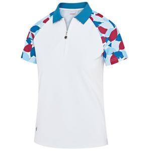 Island Green Ladies Leaf Printed Polo Shirt