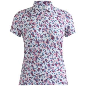 Island Green Ladies All Over Leopard Print Polo Shirt