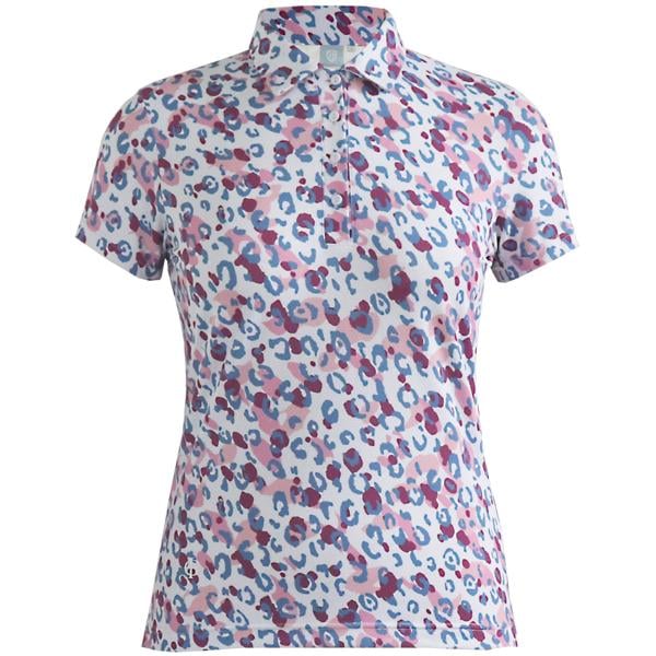 Island Green Ladies All Over Leopard Print Polo Shirt