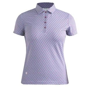 Island Green Ladies All Over Geo Print Polo Shirt