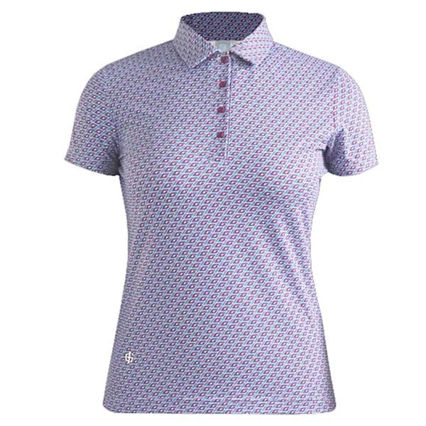 Island Green Ladies All Over Geo Print Polo Shirt