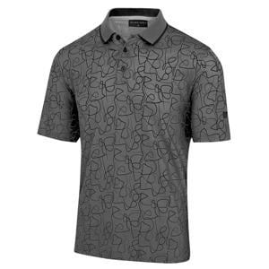 Island Green Mens Rib Collar Print Polo Shirt