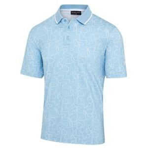 Island Green Mens Rib Collar Print Polo Shirt - SALE