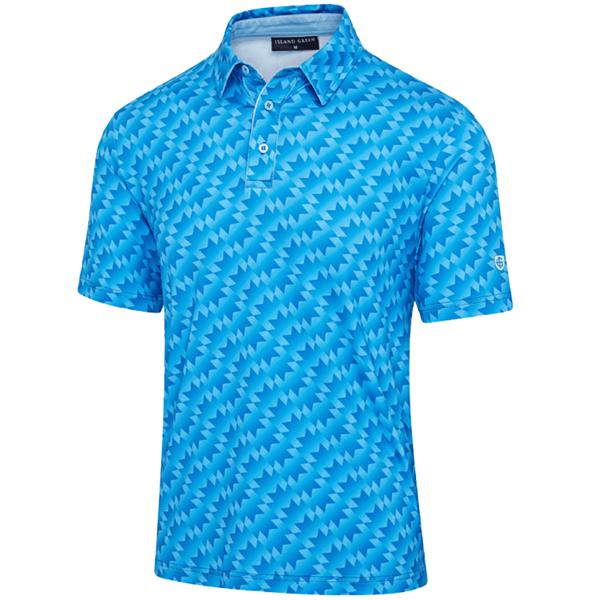 Island Green Mens Diagonal Print Polo Shirt