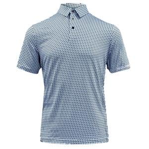 Island Green Mens  All Over Geo Print Polo Shirt
