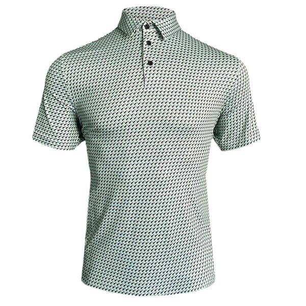 Island Green Mens  All Over Geo Print Polo Shirt