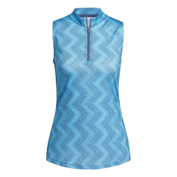 adidas Ladies Ultimate365 Ottoman Printed Sleeveless Polo Shirt