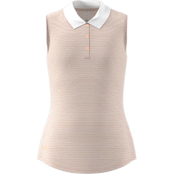 adidas Girls Ottoman Striped Sleeveless Polo Shirt