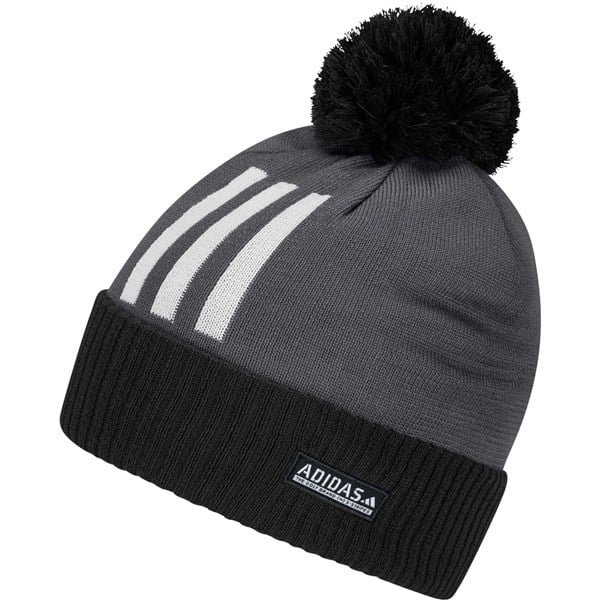 adidas Mens Cold.Rdy Three Stripe Pom Beanie