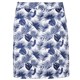 White/Navy Tropical Print