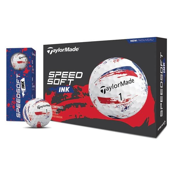 TaylorMade SpeedSoft INK Blue/Red Golf Balls (12 Balls)