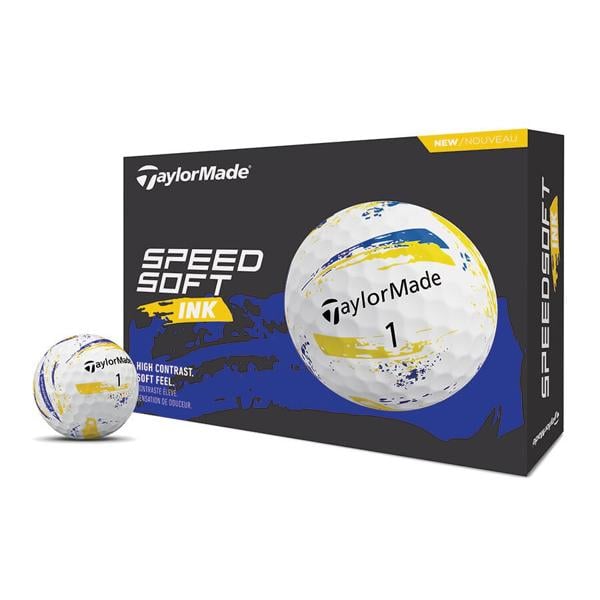 TaylorMade SpeedSoft INK Yellow/Blue Golf Balls (12 Balls)