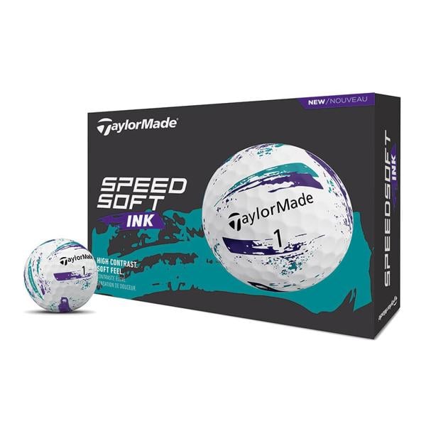 TaylorMade SpeedSoft INK Purple/Teal Golf Balls (12 Balls)