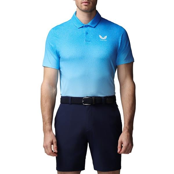 Castore Mens Golf Map Printed Short Sleeve Polo Shirt