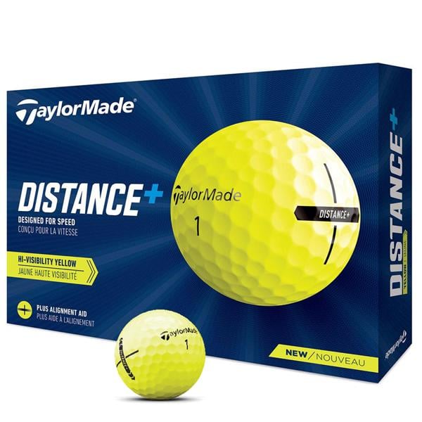 TaylorMade Distance Plus Yellow Golf Balls (12 Balls) - Prior Gen
