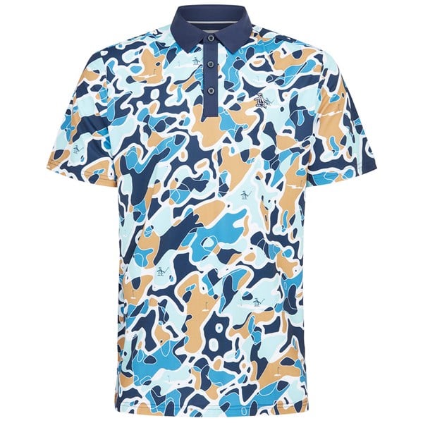 Original Penguin Mens Bunker Print Short Sleeve Polo Shirt