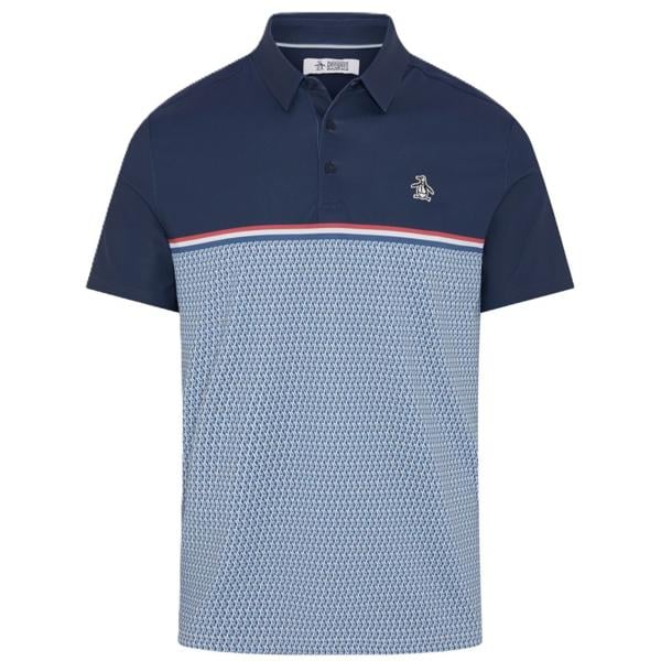 Original Penguin Mens Colour Block P Print Polo Shirt - SALE