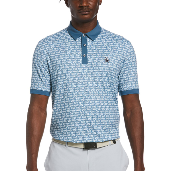 Original Penguin Mens Mini Floral Print Polo Shirt