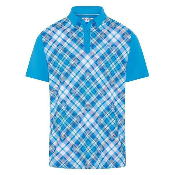 Original Penguin Mens 50s Blocked Madras Plaid Polo Shirt