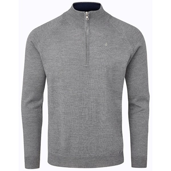 Oscar Jacobson Mens Warwick Pin Zip Neck Merino Sweater