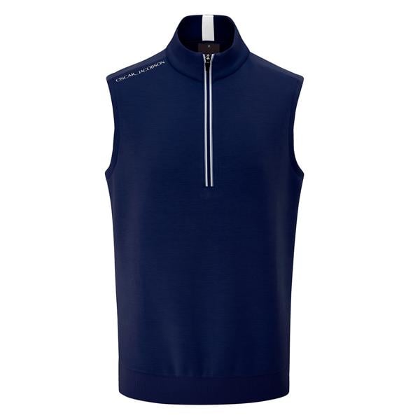 Oscar Jacobson Mens Drew 1/4 Zip Sleeveless Pullover