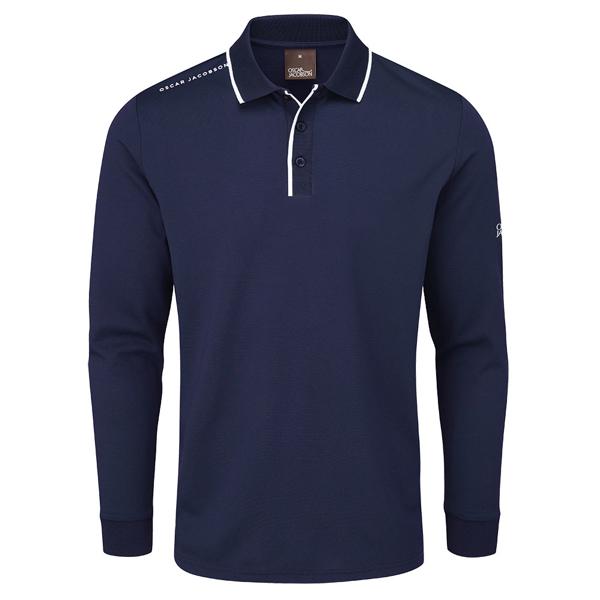 Oscar Jacobson Mens Sheldon Long Sleeve Polo Shirt