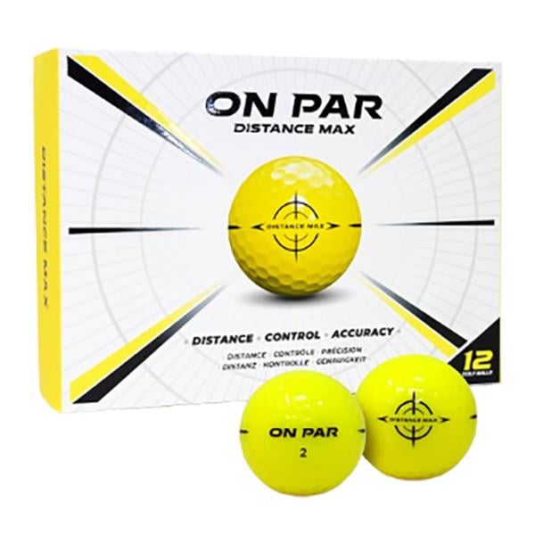 On Par Distance Max Yellow Golf Balls 12 Balls