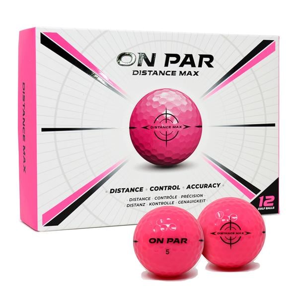 On Par Distance Max Pink Golf Balls 12 Balls