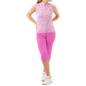 Pure Golf Rise Sleeveless Polo - Azalea Zebra