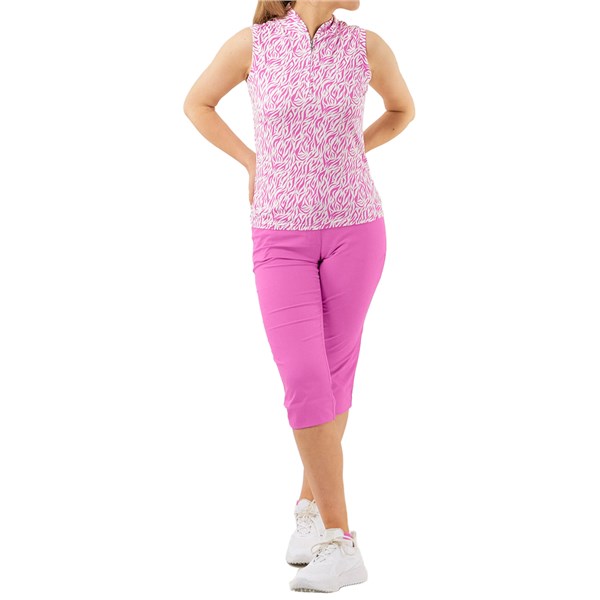 Pure Golf Rise Sleeveless Polo - Azalea Zebra