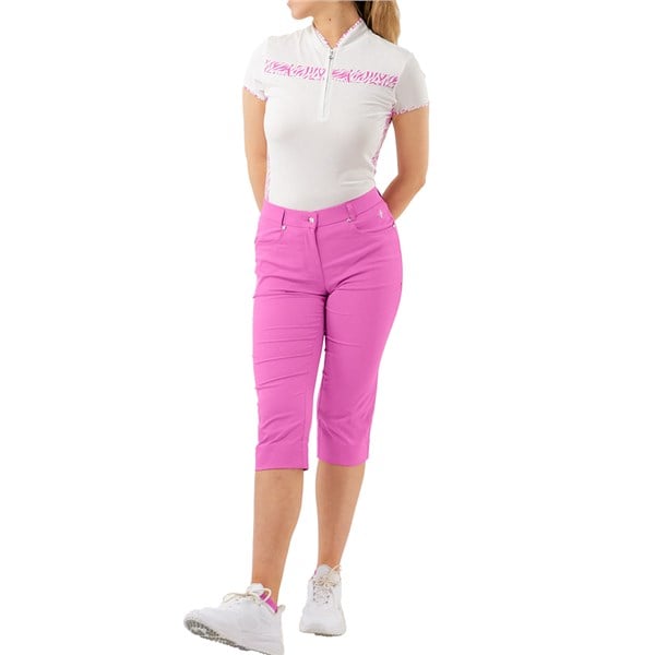 Pure Golf Keyana Cap Sleeve Polo - Azalea Zebra