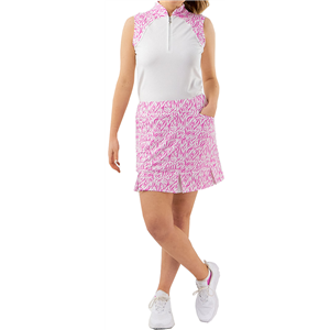 Pure Golf Dew Sleeveless Polo - Azalea Zebra