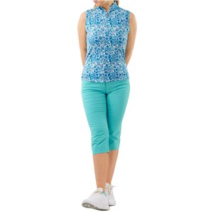 Pure Golf Rise Sleeveless Polo - Peacock Swirl